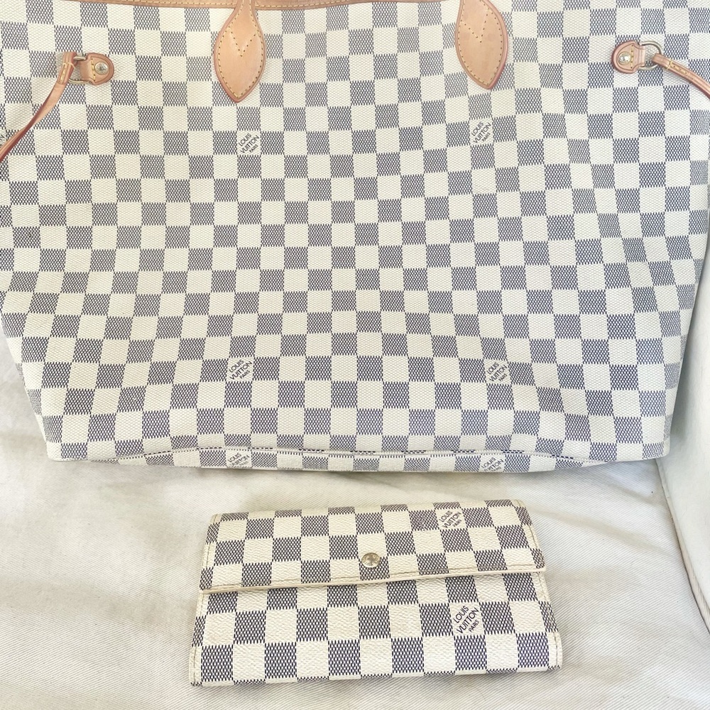 Louis Vuitton never full MM Damier Azur Bag